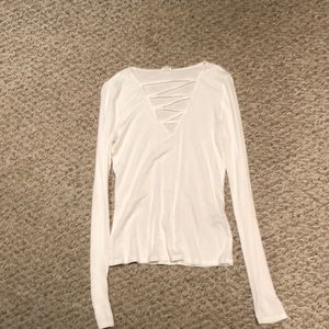 long sleeve white top